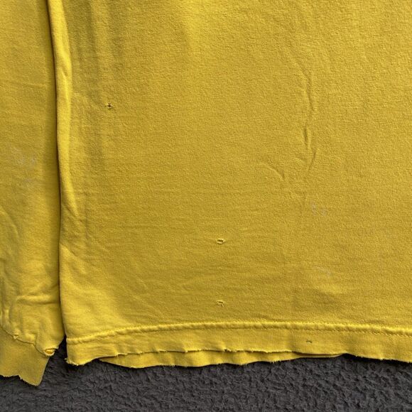 Vintage Y2k Tommy Hilfiger Classic Yellow Long Sleeve Shirt Mens 2XL Distressed - Picture 9 of 16
